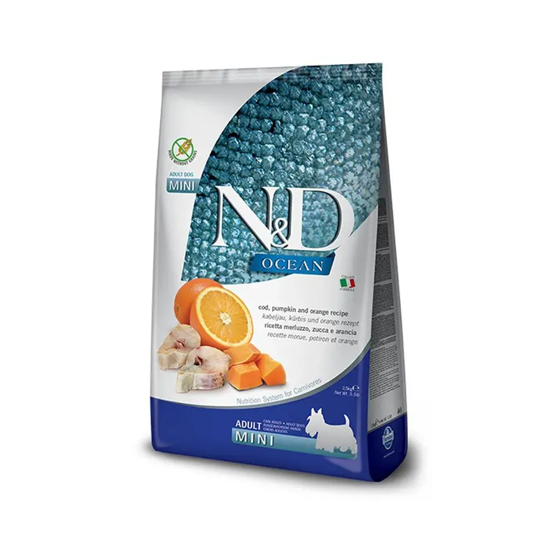 Farmina N&D Ocean Grain Free Mini Dry Dog Food - Cod, Pumpkin, & Cantaloupe - 15.4lb Bag