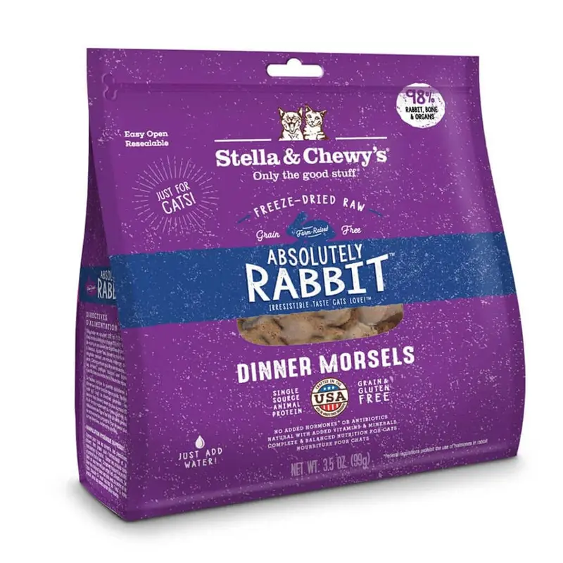 Stella & Chewy's Dinner Morsels Absolutely Rabbit Freeze-Dried Raw  Cat Food 3.5oz
