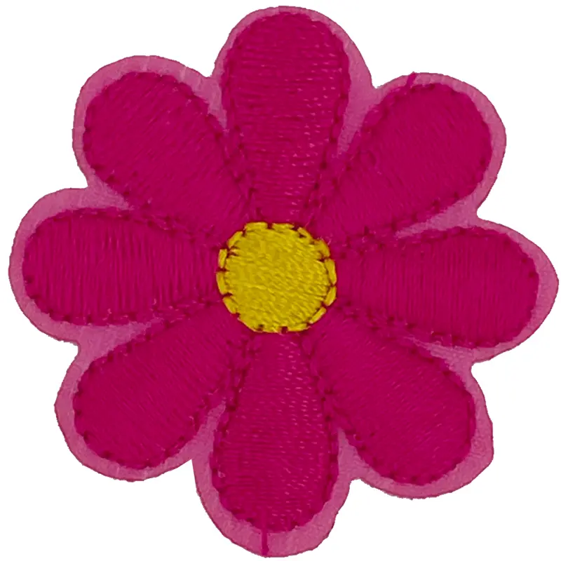 Hot Pink Daisy 8 Petal Flower - Patch