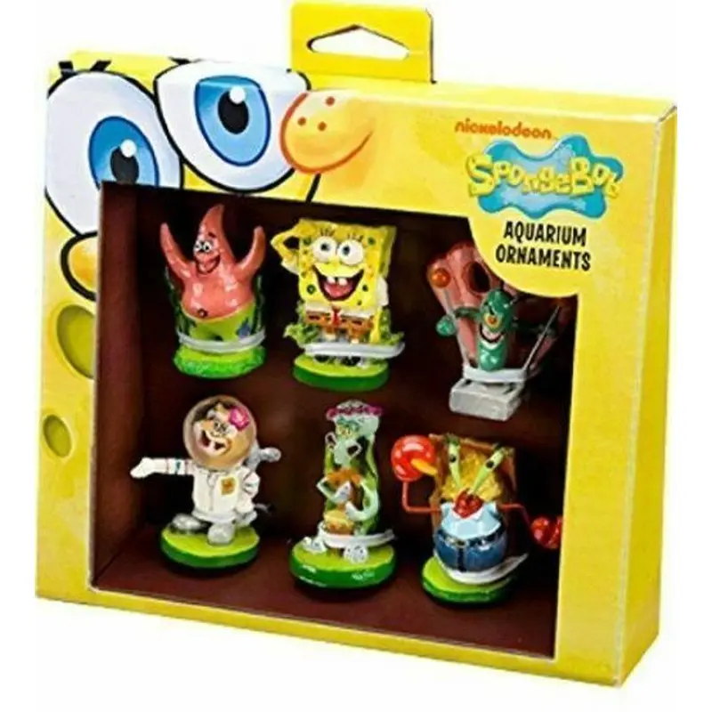 Penn Plax Spongebob Squarepants Mini Aquarium Ornament Set 6pk
