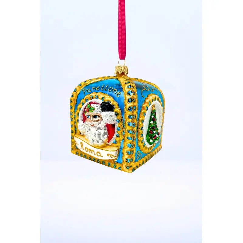 Blue Panettone Polish Glass Ornament