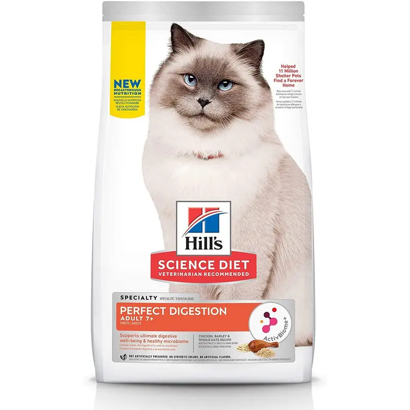 Hill's Science Diet Adult 7+ Perfect Digestion Chicken Barley & Whole Oats Cat Food 3.5lb