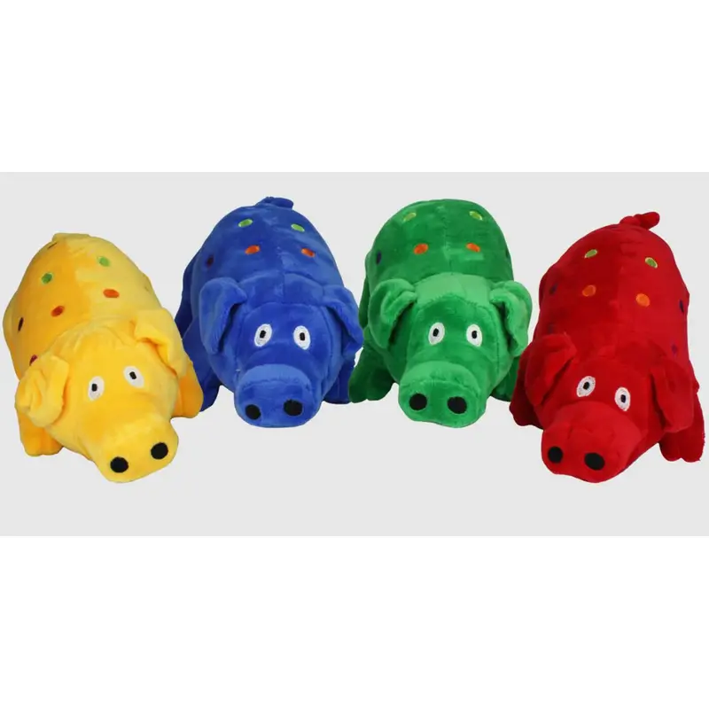 Multipet Globlet Plush Pig Assorted Dog Toy 9"