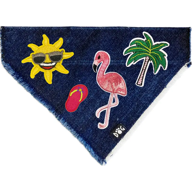 Flamingo Summer Denim Bandana