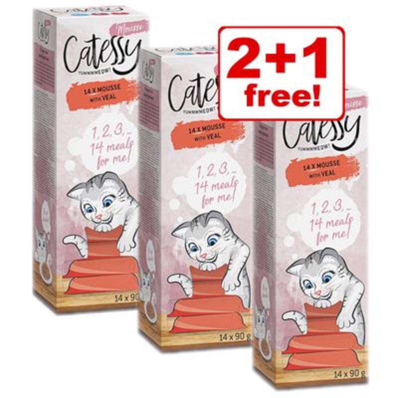 42 x 90g Catessy Mousse Wet Cat Food - 2 + 1 Free! *