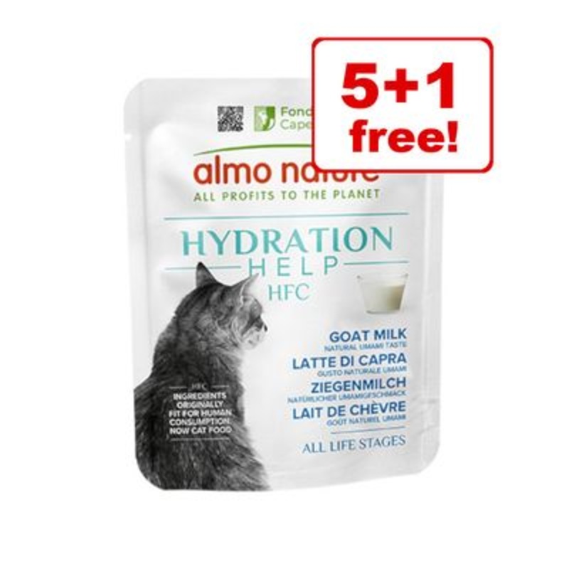 6 x 50g Almo Nature HFC Hydration Help Wet Cat Food - 5 + 1 Free! *